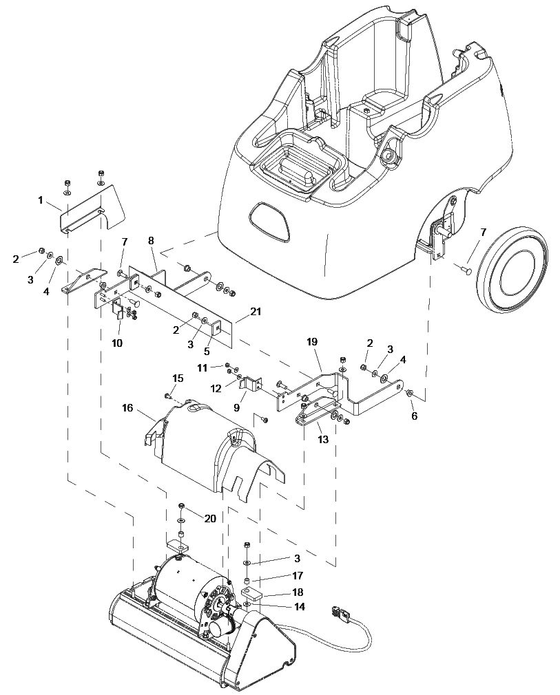 Windsor Clipper Duo Brush Deck Mounting